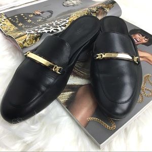 Michael Kors Leather Nadia Flat Mules